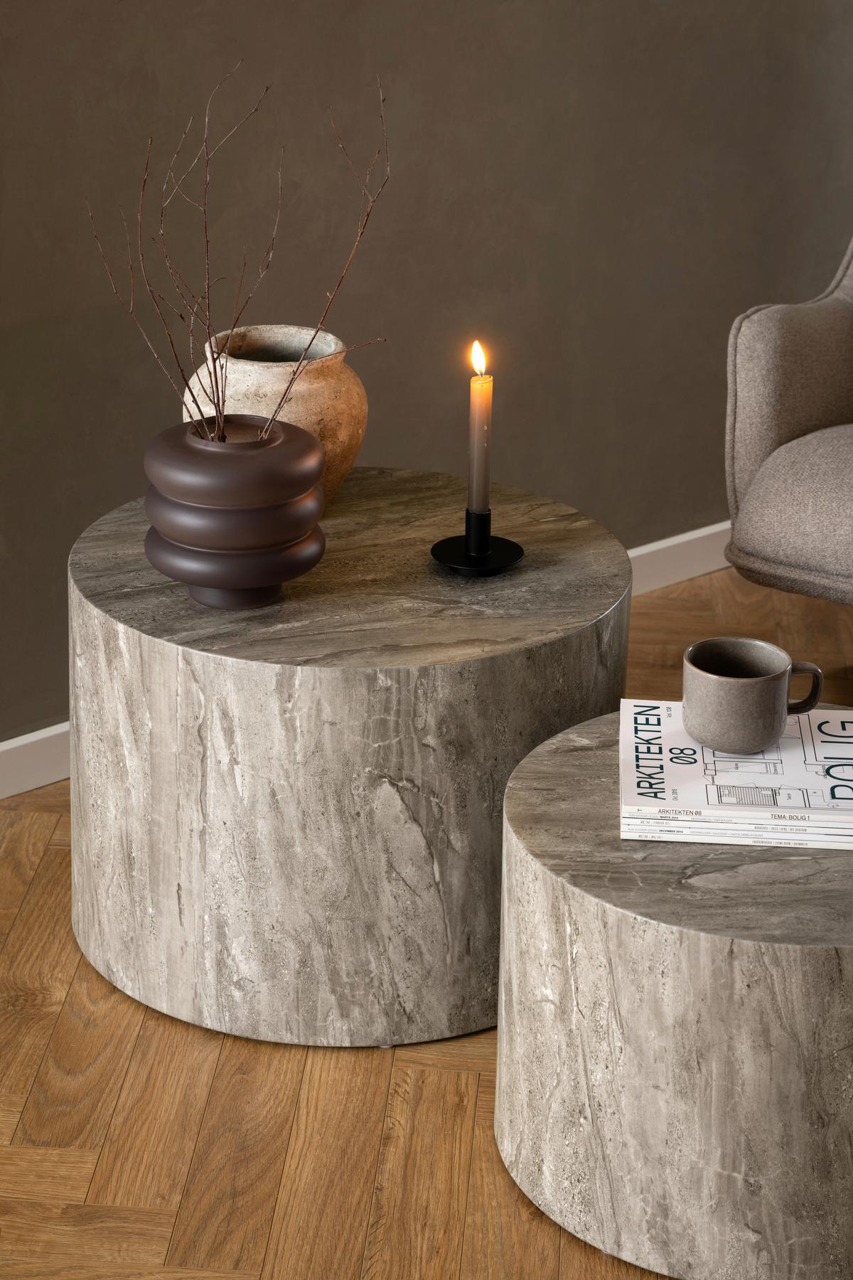 Couchtischset Dice Grau, 58 Cm - Grau, Design, Holzwerkstoff (58/58/40cm) - MID.YOU
