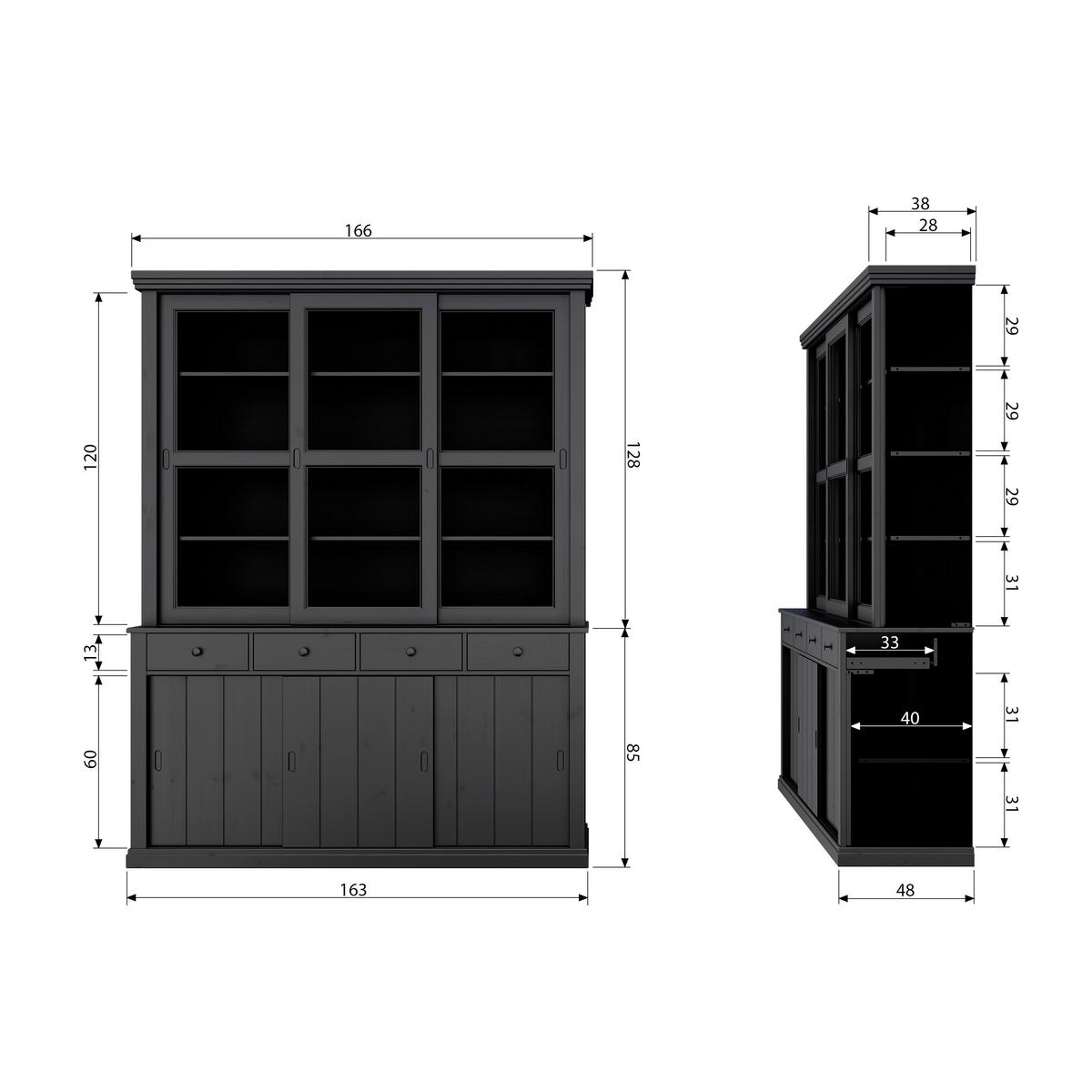 Vitrine Lagos Weiß B: 166 Cm - Weiß, Design, Glas/Holz (166/214/48cm) - Livetastic