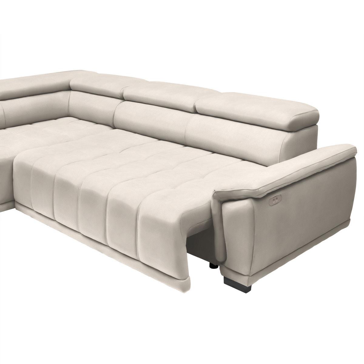 Rohová sedačka GRINALDI, levá, perleťová - černá/perleť, Moderní, textil/plast (206/283cm) - Premium Living