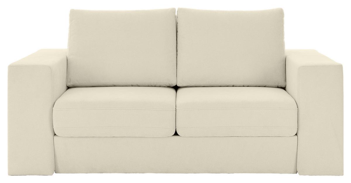 2,5-Sitzer-Sofa Looks Mit Hocker In Creme Beine Eiche - Eichefarben/Creme, Design, Textil (192/96/107cm) - LOOKS by W.Joop