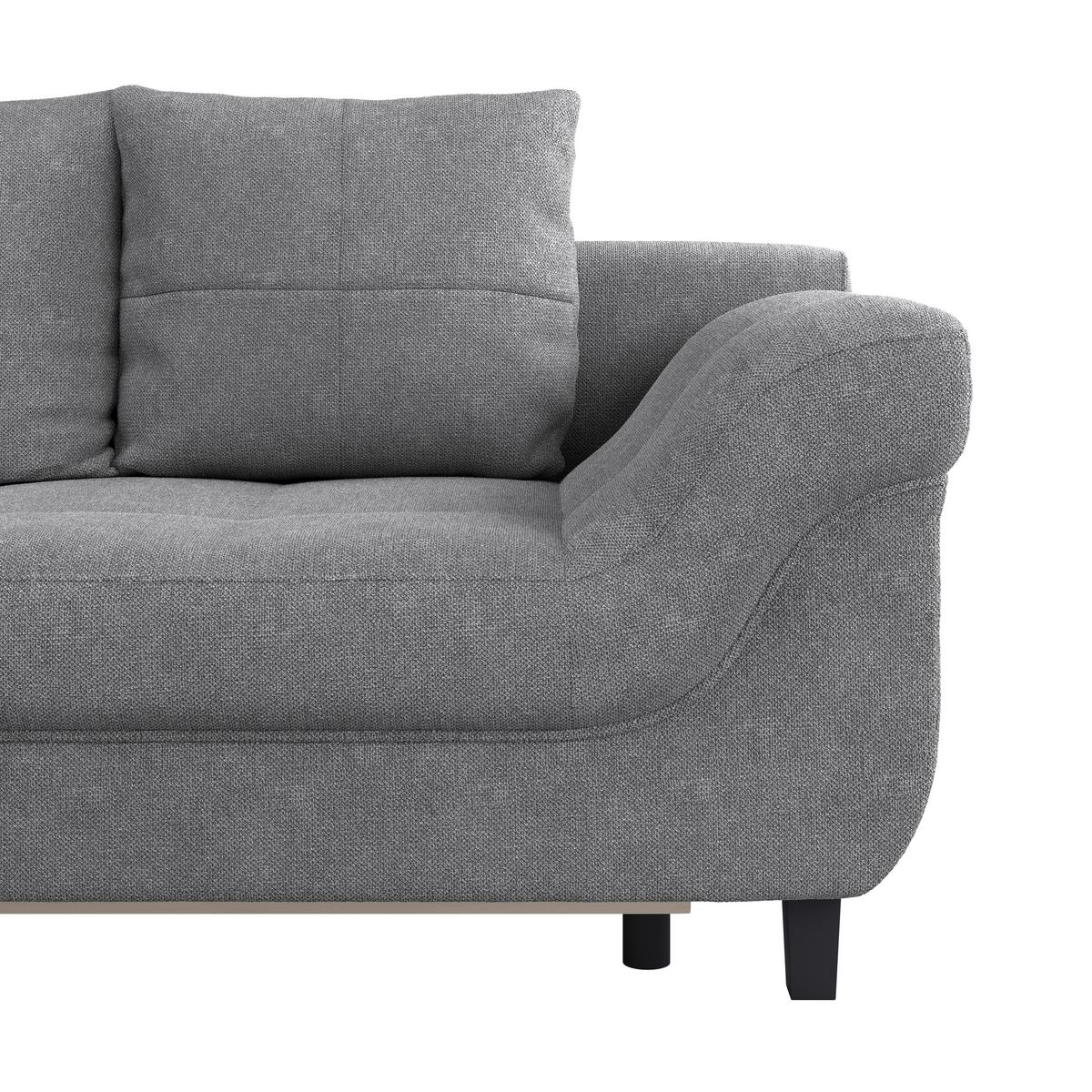Rohová sedačka MENDOZA. ľavá, sivá - čierna/sivá, Design, drevo/textil (197/309cm) - Ondega