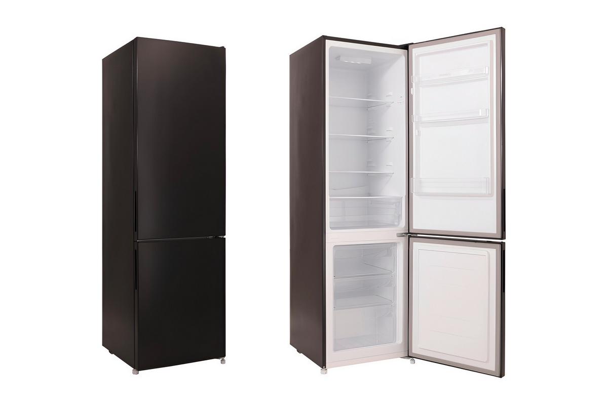 Kühl-gefrier-kombination Gotland Schwarz 187 L - Schwarz, Basics, Glas/Kunststoff (54/176/55cm) - Respekta