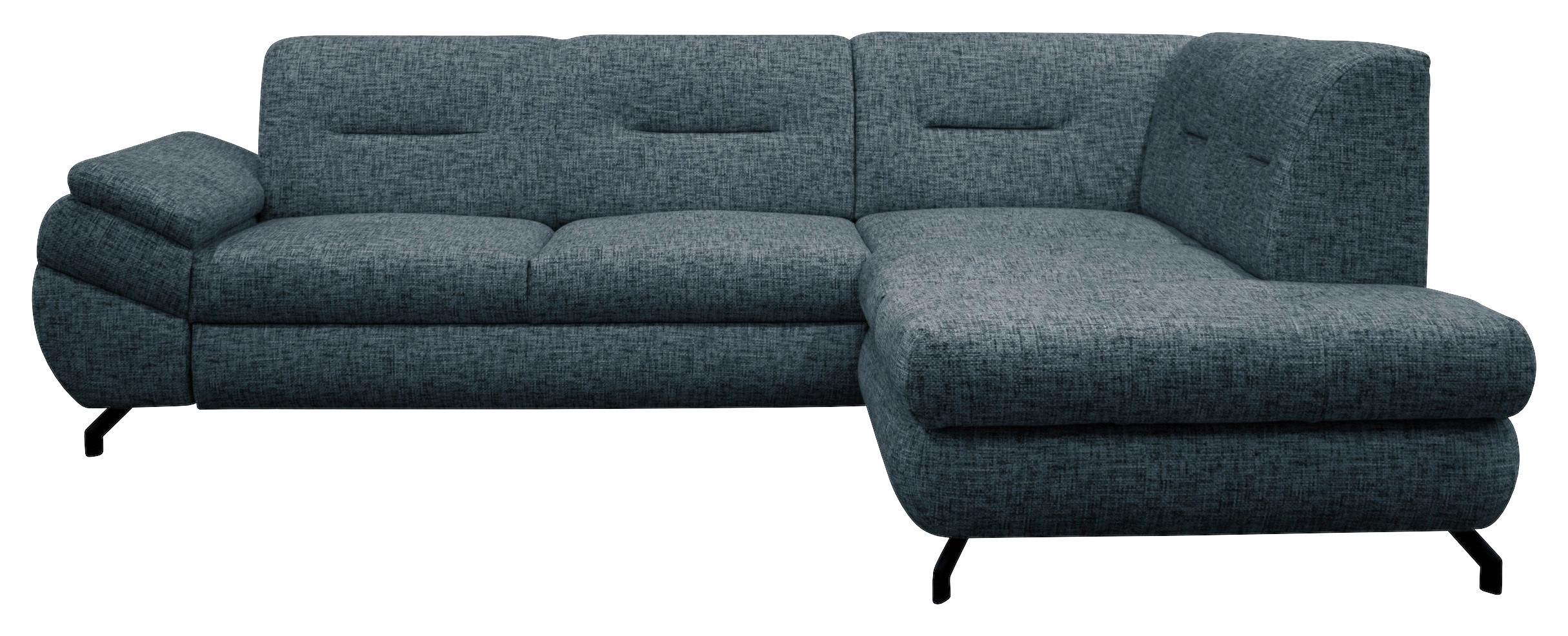 Ecksofa Imo Blau 274x201 cm - Blau/Schwarz, Design, Textil (274/201cm) - MID.YOU