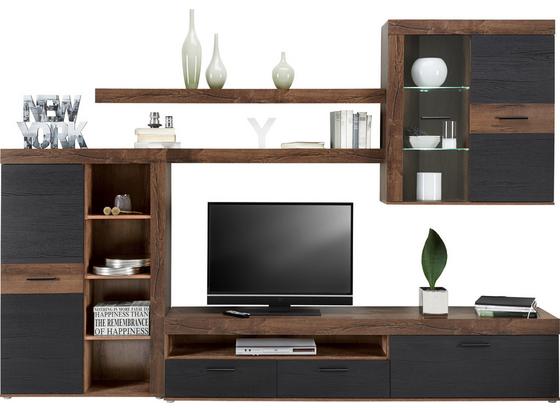 Obývací Stěna Tokio -exklusiv- - barvy dubu/černá, Moderní, kov/dřevěný materiál (300/201/41cm) - Based Obývací Stěna Tokio -exklusiv- - barvy dubu/černá, Moderní, kov/dřevěný materiál (300/201/41cm) - Based