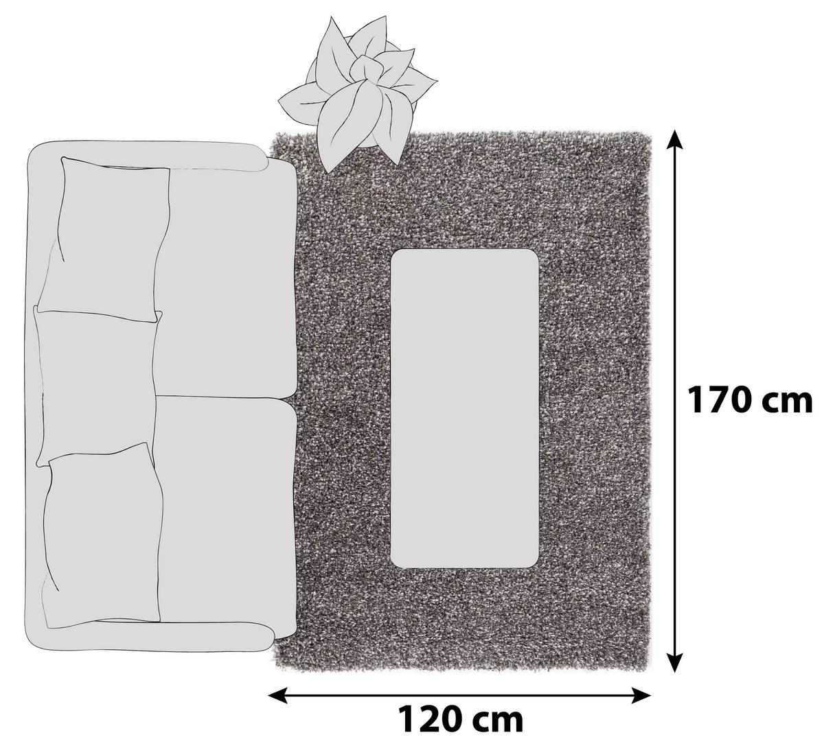 Hochflorteppich Fashion Shaggy Braun/grau 120x170 Cm - Braun/Grau, Basics, Textil (120/170cm) - Novel