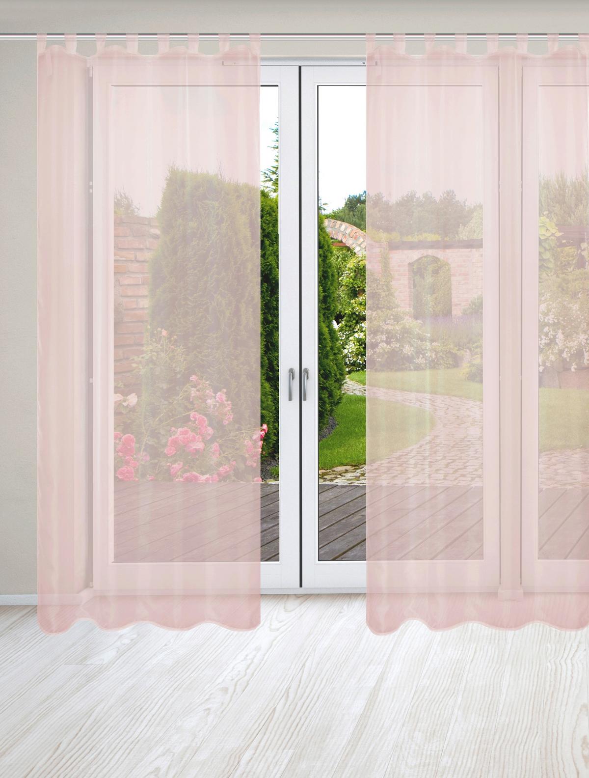 Schlaufenvorhang Nessi - Rosa, Basics, Textil (135/245cm)