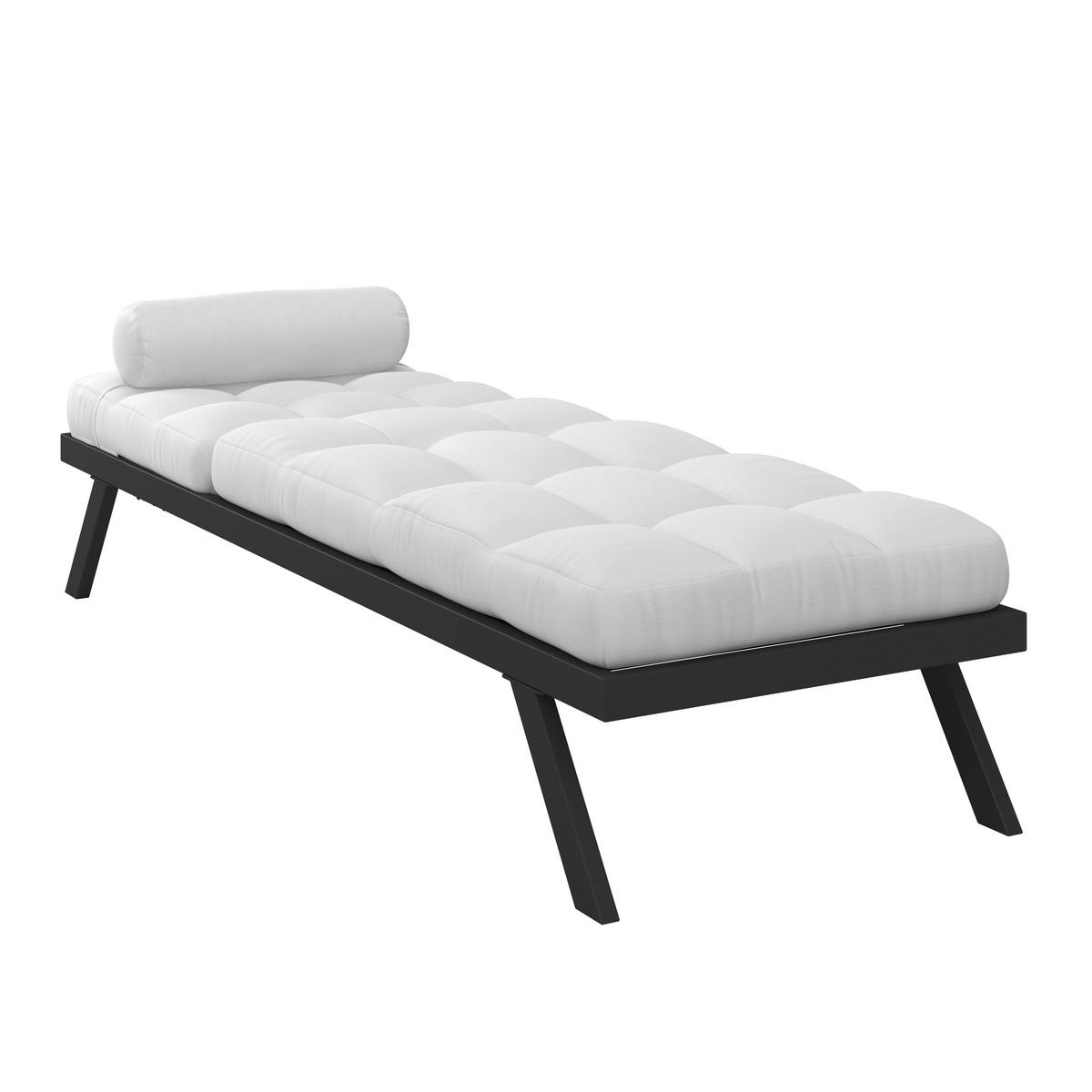 ZÁHRADNÉ LEŽADLO AVOLA - sivá/biela, Modern, kov/textil (199/31/68cm) - Bessagi Garden