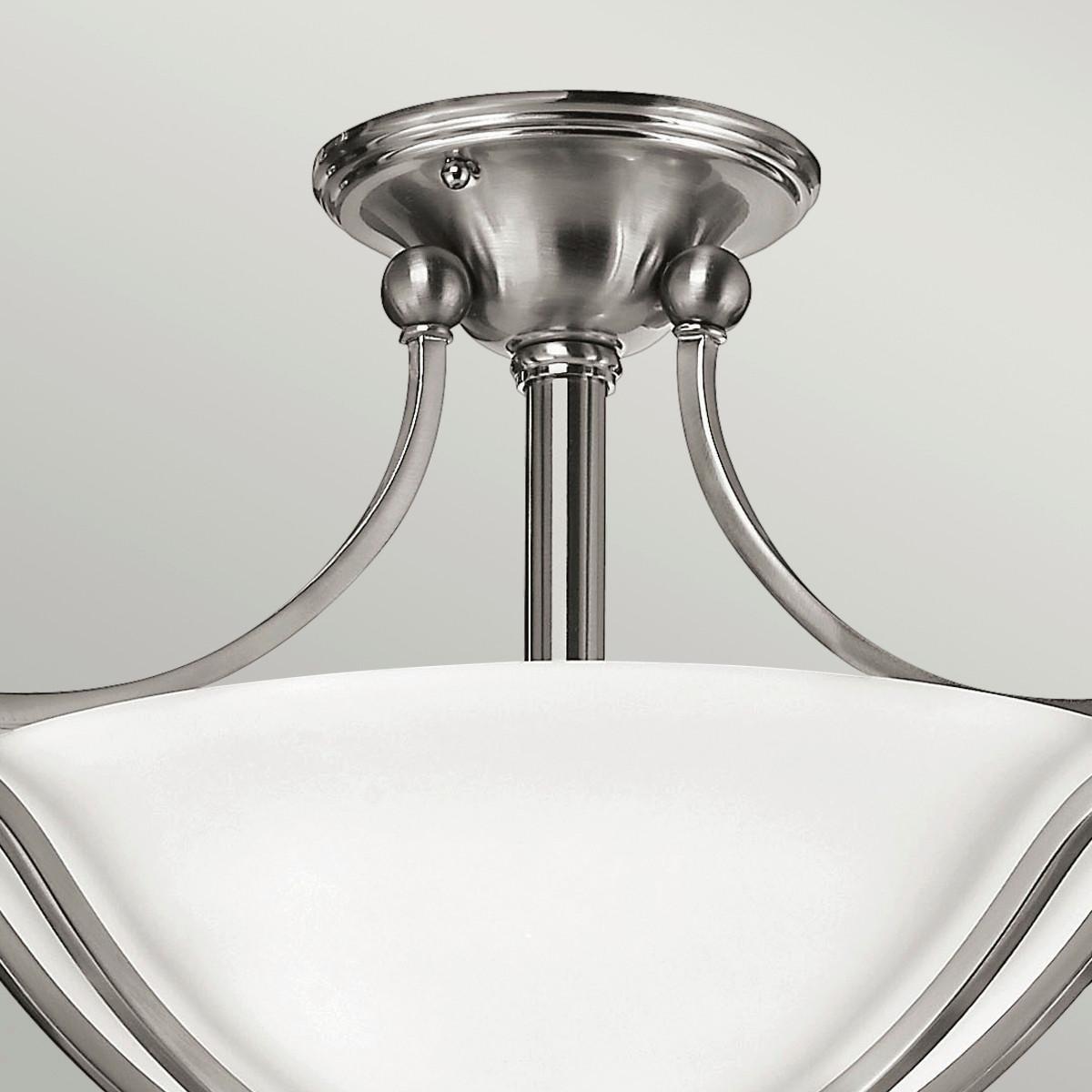 Deckenleuchte Hk-Bolla-Sf - Nickelfarben, Natur, Glas/Metall (48.9/35.6cm) - Elstead Lighting