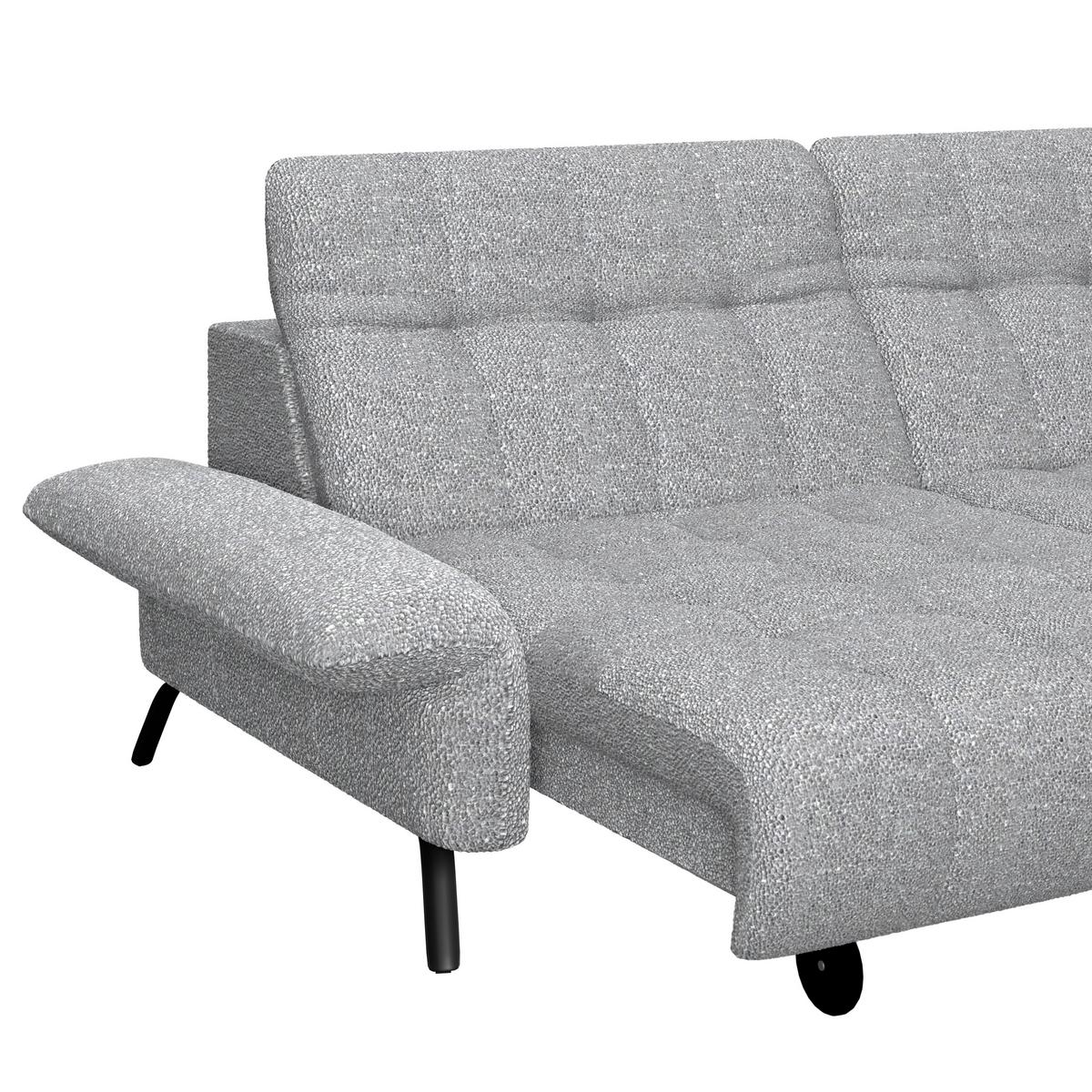 Ecksofa Coast Silberfarben, 244x173cm - Silberfarben/Schwarz, KONVENTIONELL, Holzwerkstoff/Textil (244/173cm)