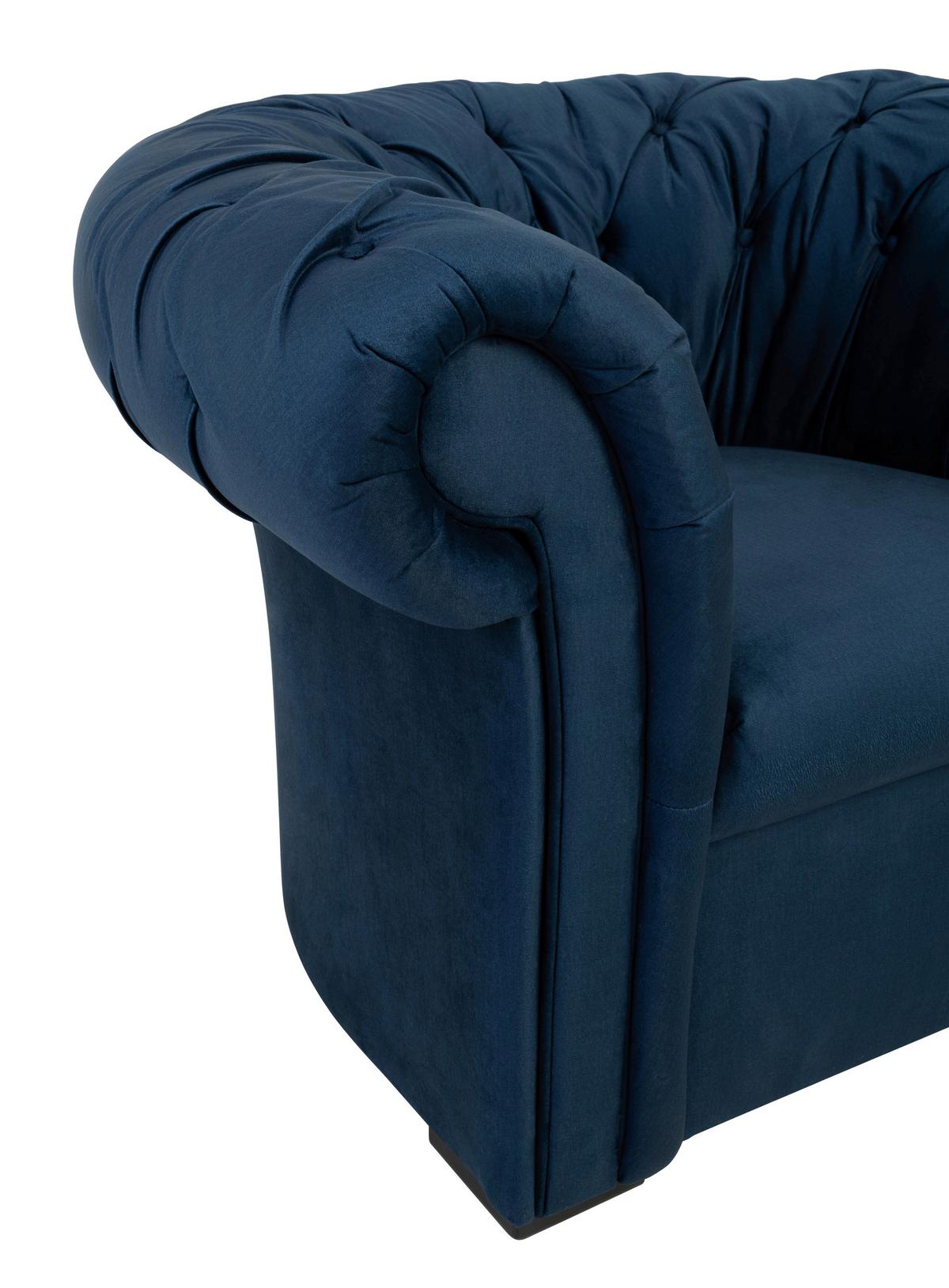 Chesterfield-sessel Cupido - Schwarz/Dunkelblau, Design, Textil (114/78/91cm) - MID.YOU