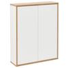 Hängeschrank Finn B:60cm Weiß/Eiche Dekor - Eichefarben/Weiß, MODERN, Glas/Holzwerkstoff (60/75/18,5cm) - MID.YOU