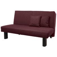 Schlafsofa Columbus Dunkelrot inkl. Zierkissen - Schwarz/Dunkelrot, Design, Textil (145/84/100cm) - Max Winzer
