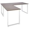 Eckschreibtisch Workspace Xl I Grau/weiß - Weiß/Grau, Basics, Holzwerkstoff/Metall (180/180/75,5cm) - MID.YOU