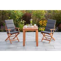 Gartentischgruppe Comodoro 5 tlg. Grau/Naturfarben - Eukalyptusholzfarben/Grau, KONVENTIONELL, Holz/Textil - Gardenson