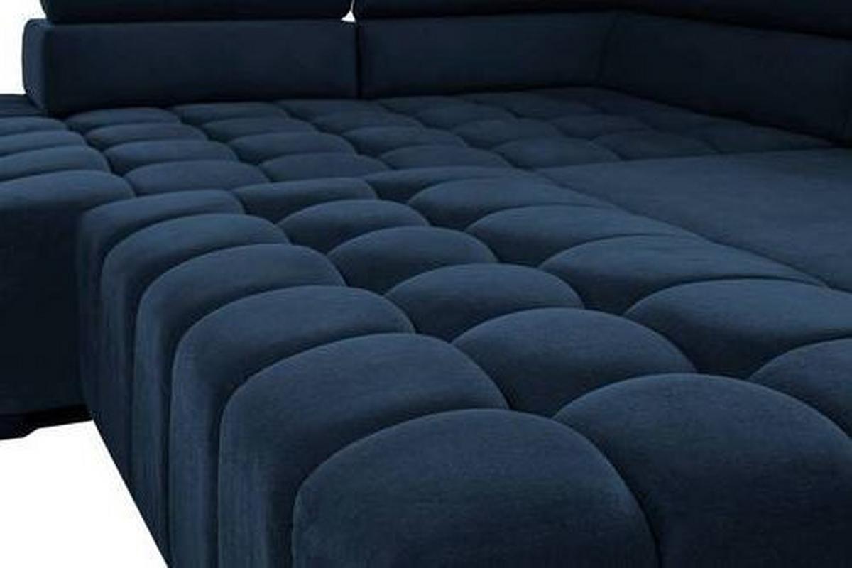 Eckschlafsofa Elias Neu Blau S: 201 Cm - Blau/Schwarz, Design, Textil (201/307cm) - Livetastic