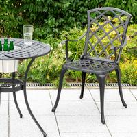 Gartenmöbel Set 3-Tlg Rhodos aus Aluminium - Graphitfarben, KONVENTIONELL, Metall - Gardenson