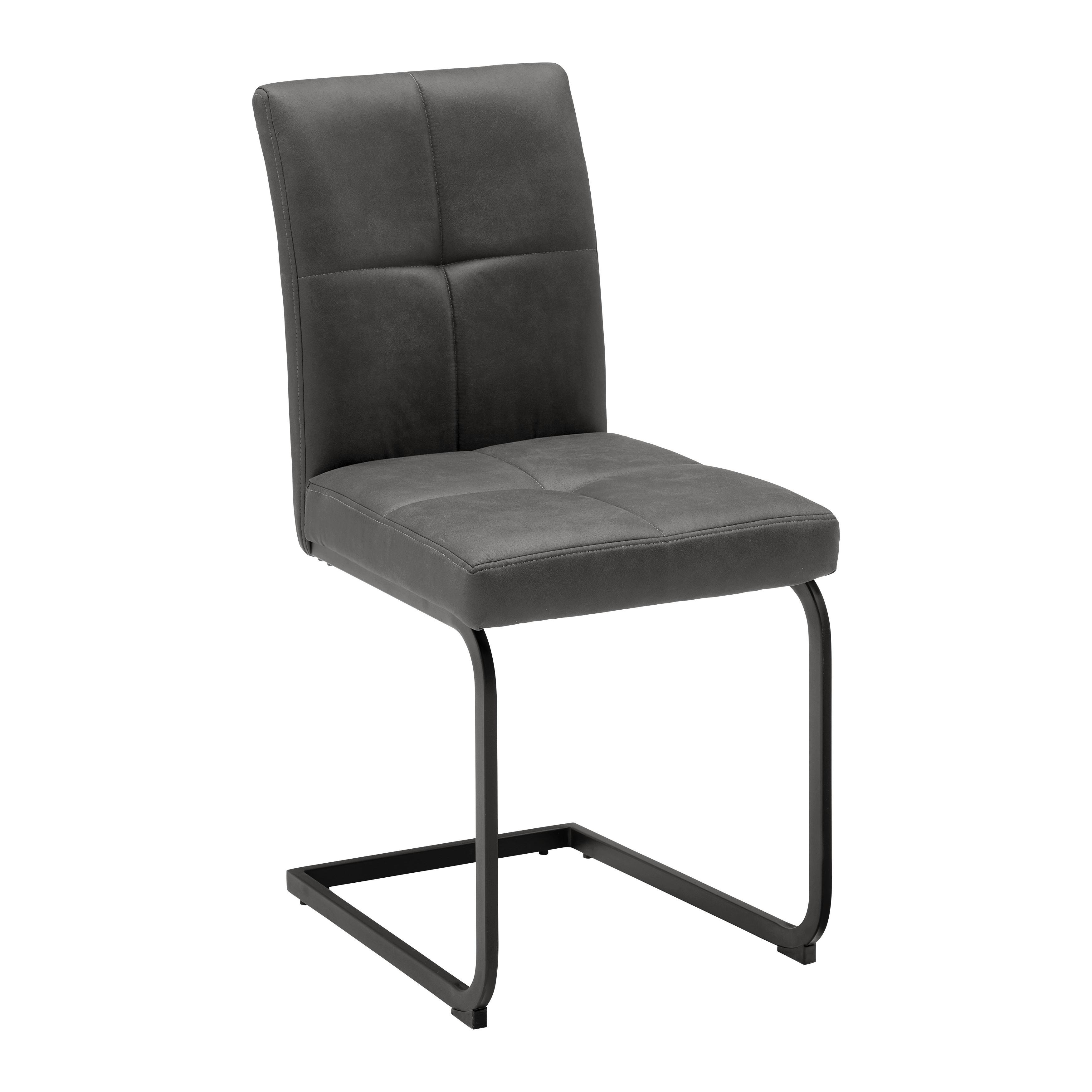 Stolička s pružným podnožím COOPER - čierna/sivá, Modern, kov/textil (45/93/60cm) - Mömax
