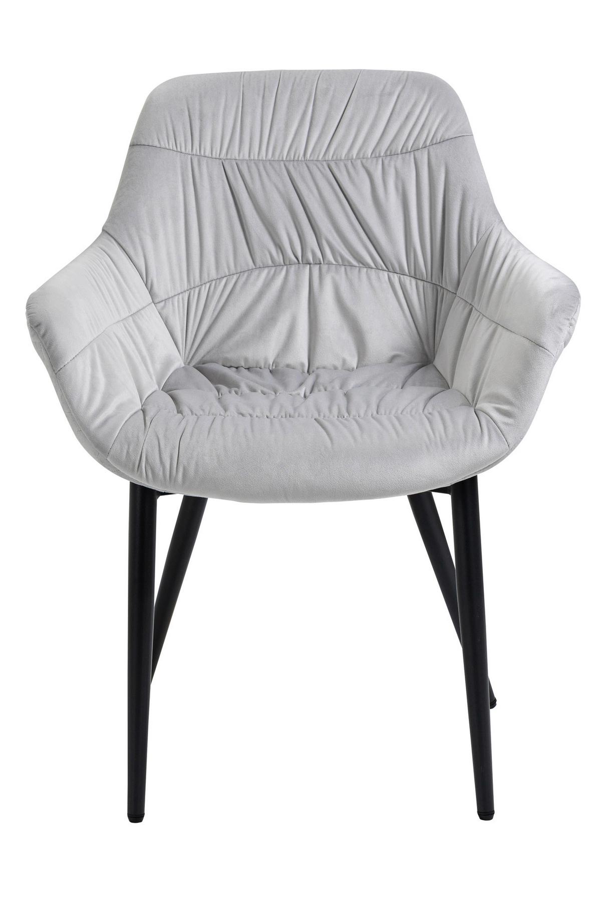 Tischgruppe Akazie Massiv/hellgrau 5--Teilig - Hellgrau/Naturfarben, MODERN, Holz/Textil (160/85/76,5cm) - Livetastic