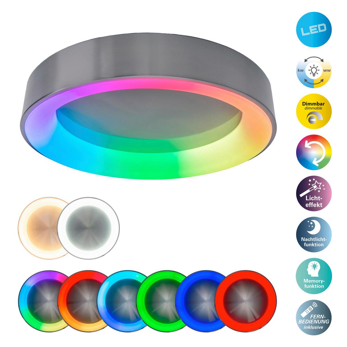 LED-Deckenleuchte MULTO - Grau, Basics, Kunststoff/Metall (46,5cm) - Näve