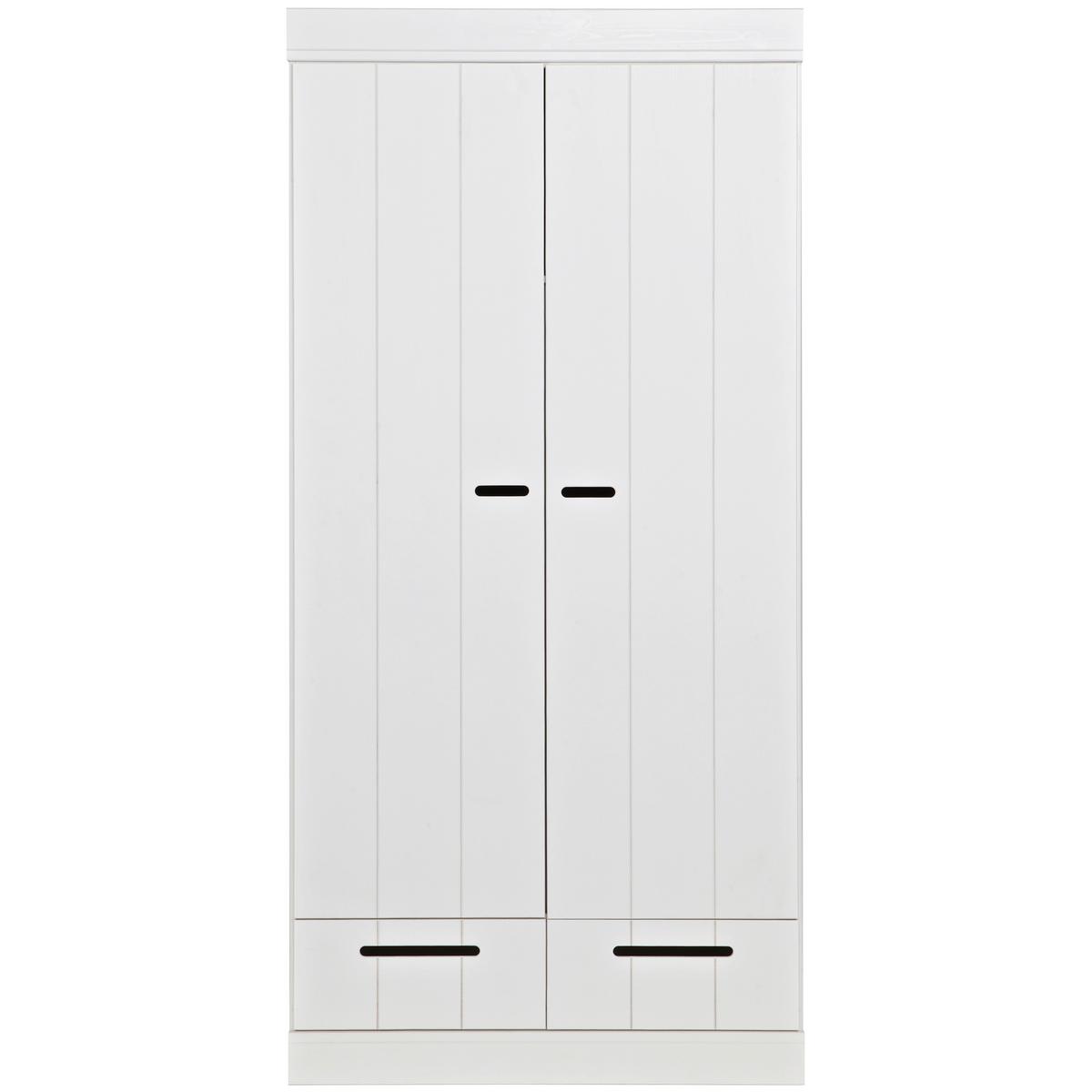 Drehtürenschrank Connect, Weiß B: 94 Cm - Weiß, Design, Holz/Holzwerkstoff (94/195/53cm) - Livetastic