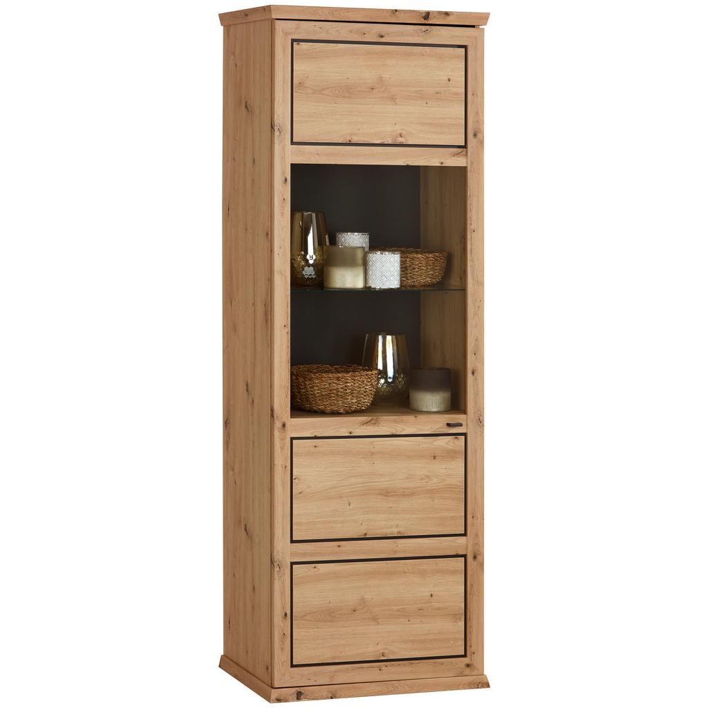 Vitrine Harvey B: 64,2 cm Eichefarben/Anthrazit