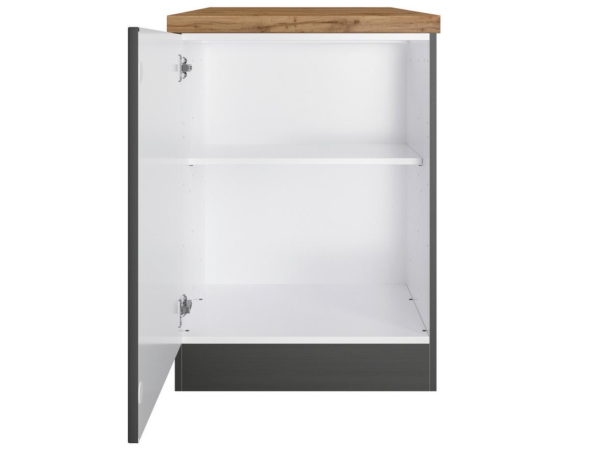 Küchenunterschrank Meran B: 60 cm Grau/Eiche Dekor - Eiche Wotan/Grau, LIFESTYLE, Holzwerkstoff (60/86/60cm) - Held