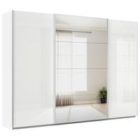 Schwebetürenschrank Mit Spiegel B: 315cm Feldkirch - Weiß Hochglanz/Silberfarben, MODERN, Glas/Holzwerkstoff (315/229/62cm)