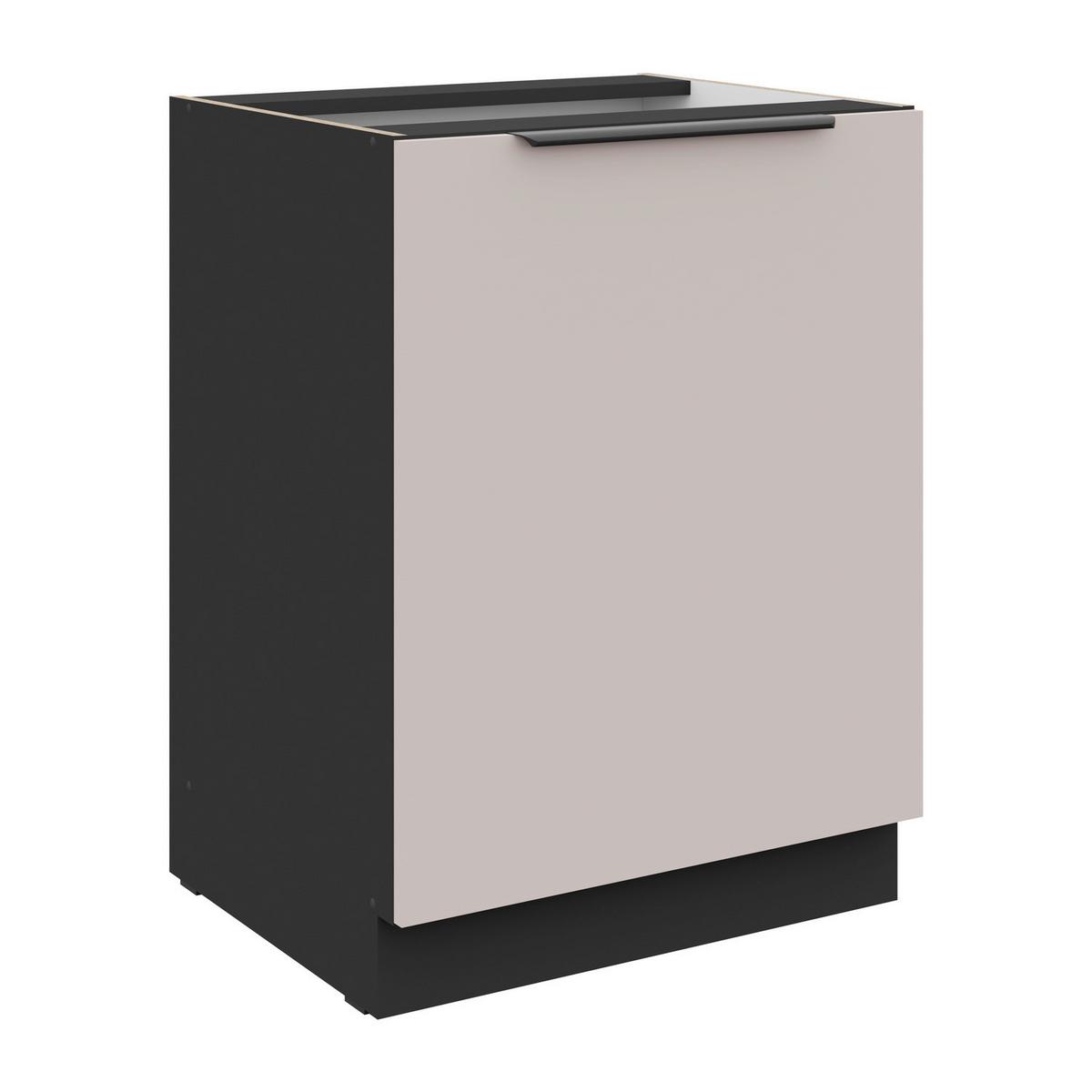 Konyhai Alsószekrény Arona 60/82cm - bézs/fekete, Modern, faalapú anyag (60/82/52cm)