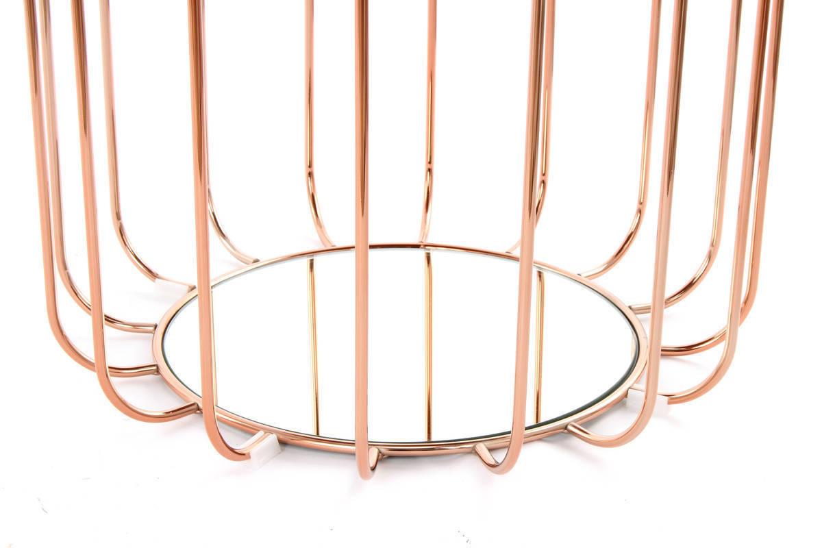 Beistelltisch rund POUF in Rosé mit Tischplatte oder Sitzfläche in Hellviolett Bottom
