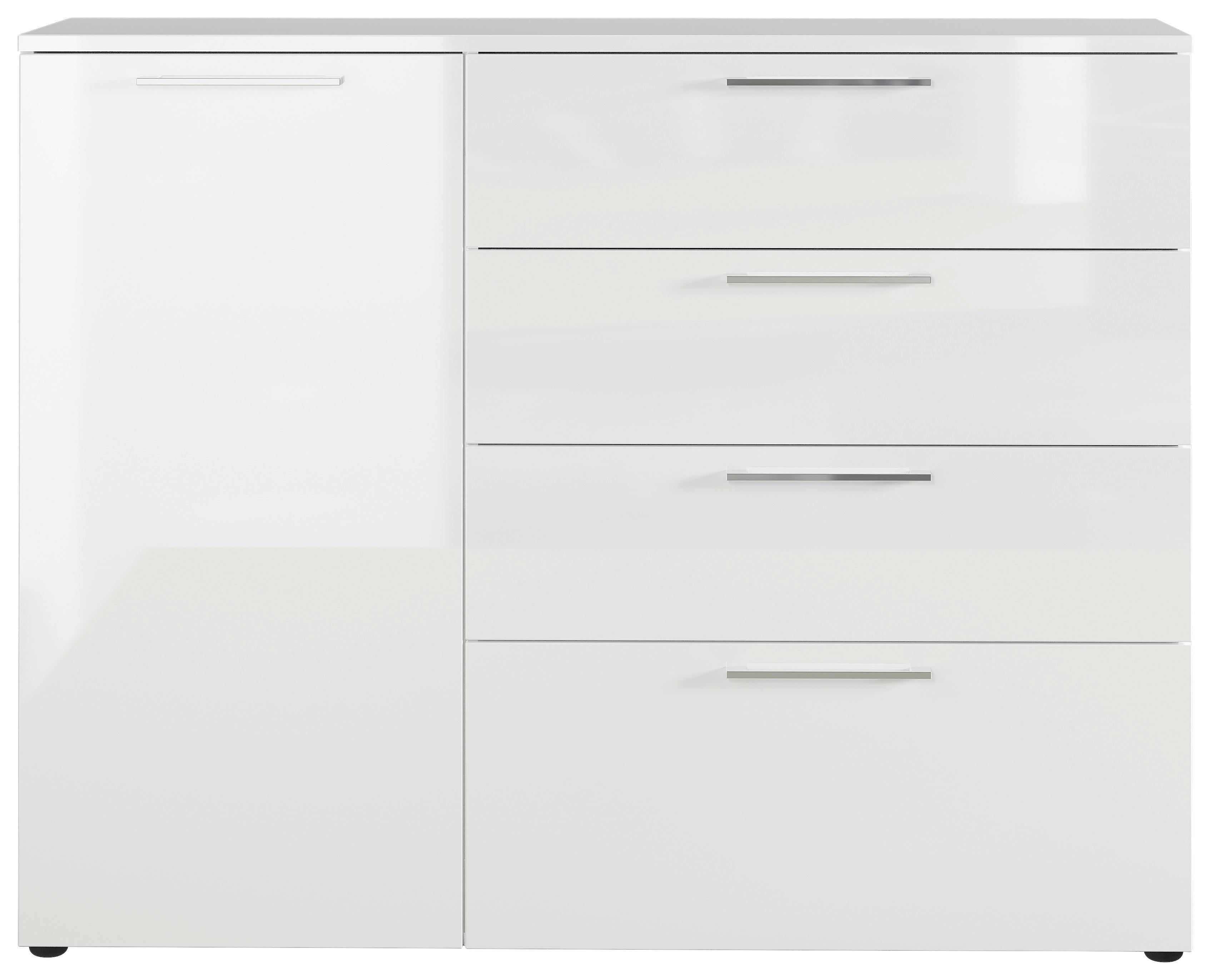 Kommode Gw-Sunnyvale Weiß B: 135cm - Schwarz/Weiß, MODERN, Holzwerkstoff (135/107/40cm) - Germania