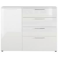 Kommode Gw-Sunnyvale Weiß B: 135cm - Schwarz/Weiß, MODERN, Holzwerkstoff (135/107/40cm) - Germania