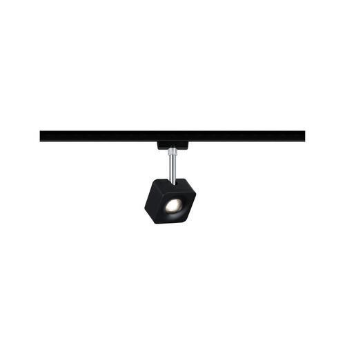 LED-Deckenleuchte Urail Spot Cube L: 7,7 cm, dimmbar - Chromfarben/Schwarz, Design, Kunststoff/Metall (7,7/16,5/4,7cm) - Paulmann