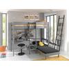 Hochbett Pino B: 105cm Grau - Grau/Kieferfarben, Basics, Holz (90/200cm) - MID.YOU