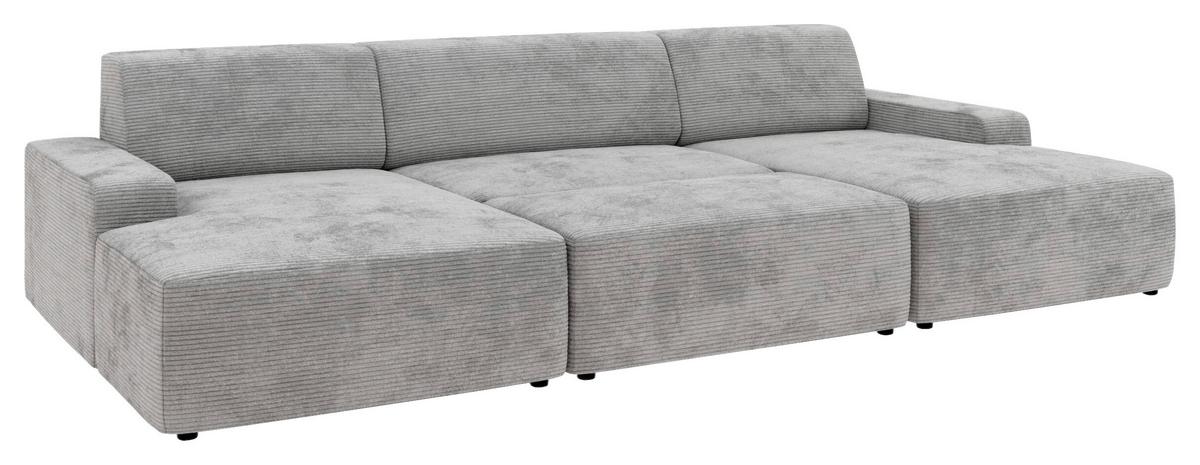 Hocker Wien, Grau B: 112 cm - Schwarz/Grau, MODERN, Textil (112/44/66cm) - Trendmanufaktur