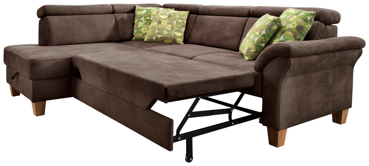 Ecksofa Arngast mokka mit Bettkasten, 194x245 cm - Eichefarben/Beige, KONVENTIONELL, Textil (194/245cm) - Sit & More