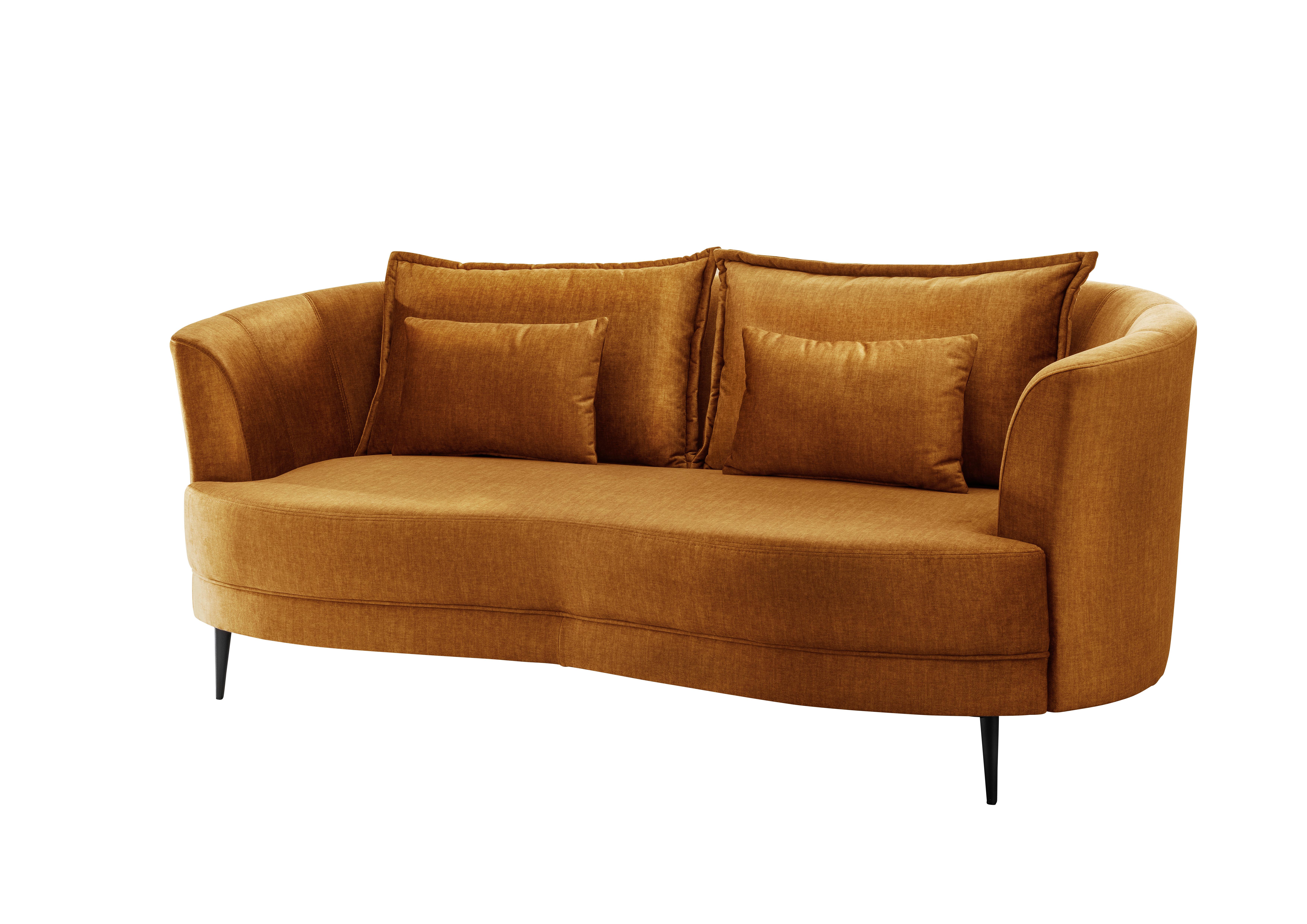 3-Sitzer-Sofa Pistaccio Gelb Velours, Rücken Echt B: 209 cm - Gelb/Schwarz, MODERN, Textil (209/85/101cm) - Livetastic