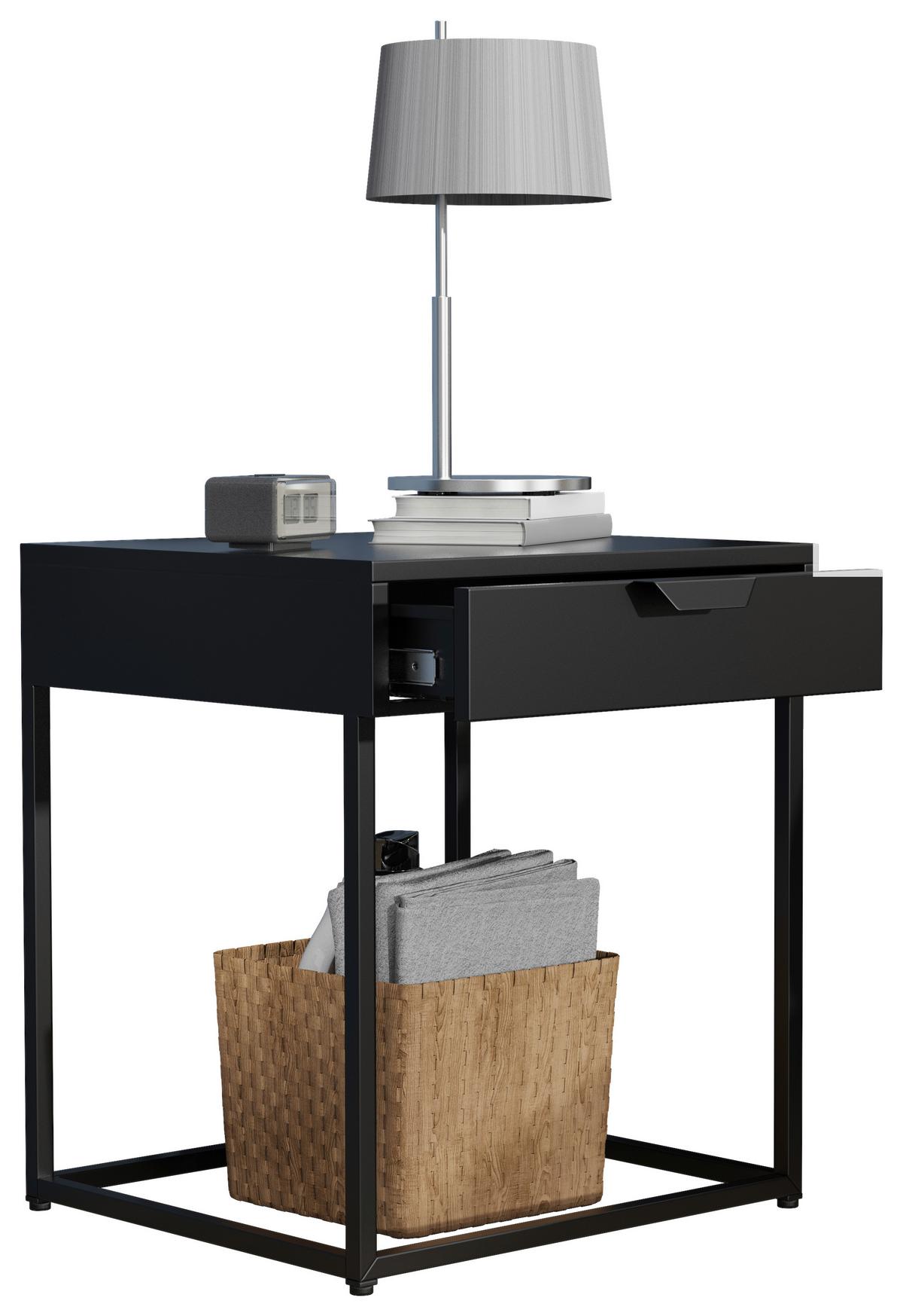 Nachtkästchen Flokas S Schwarz - Schwarz, MODERN, Holzwerkstoff (43/50/41cm) - MID.YOU