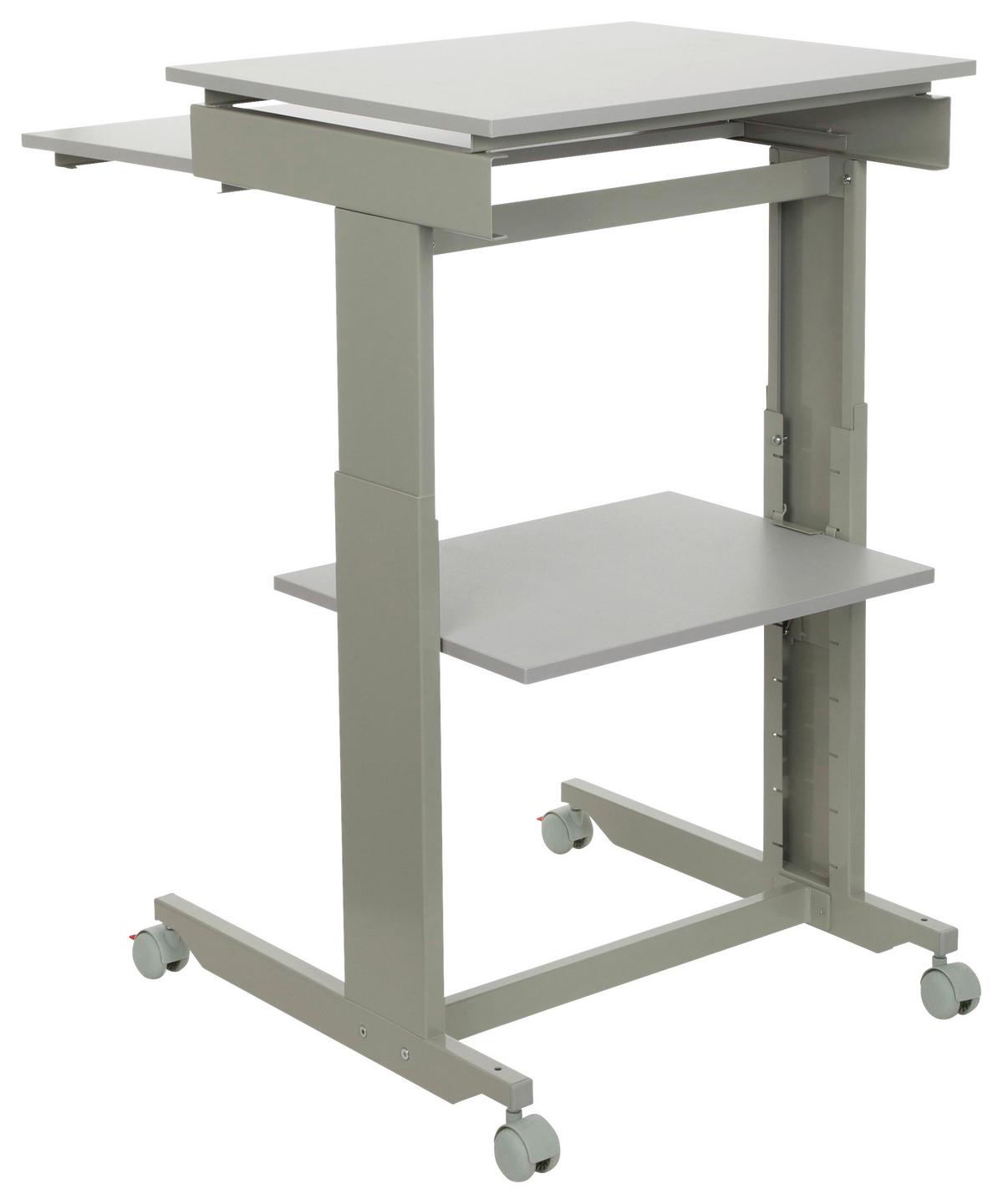 Schreibtisch B 50cm H 71,5 - 107,5cm Workstation - Grau, Basics, Holzwerkstoff/Kunststoff (60/71,5-107,5/50cm) - MID.YOU