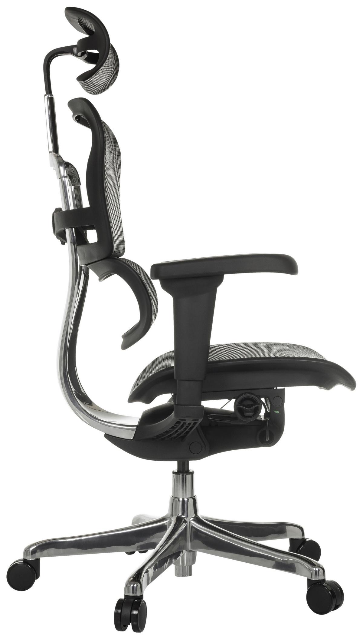 Drehstuhl Ergohuman Ultra Gen2 Schwarz B: 65 cm - Silberfarben/Schwarz, MODERN, Kunststoff/Textil (65/132/60cm) - MID.YOU