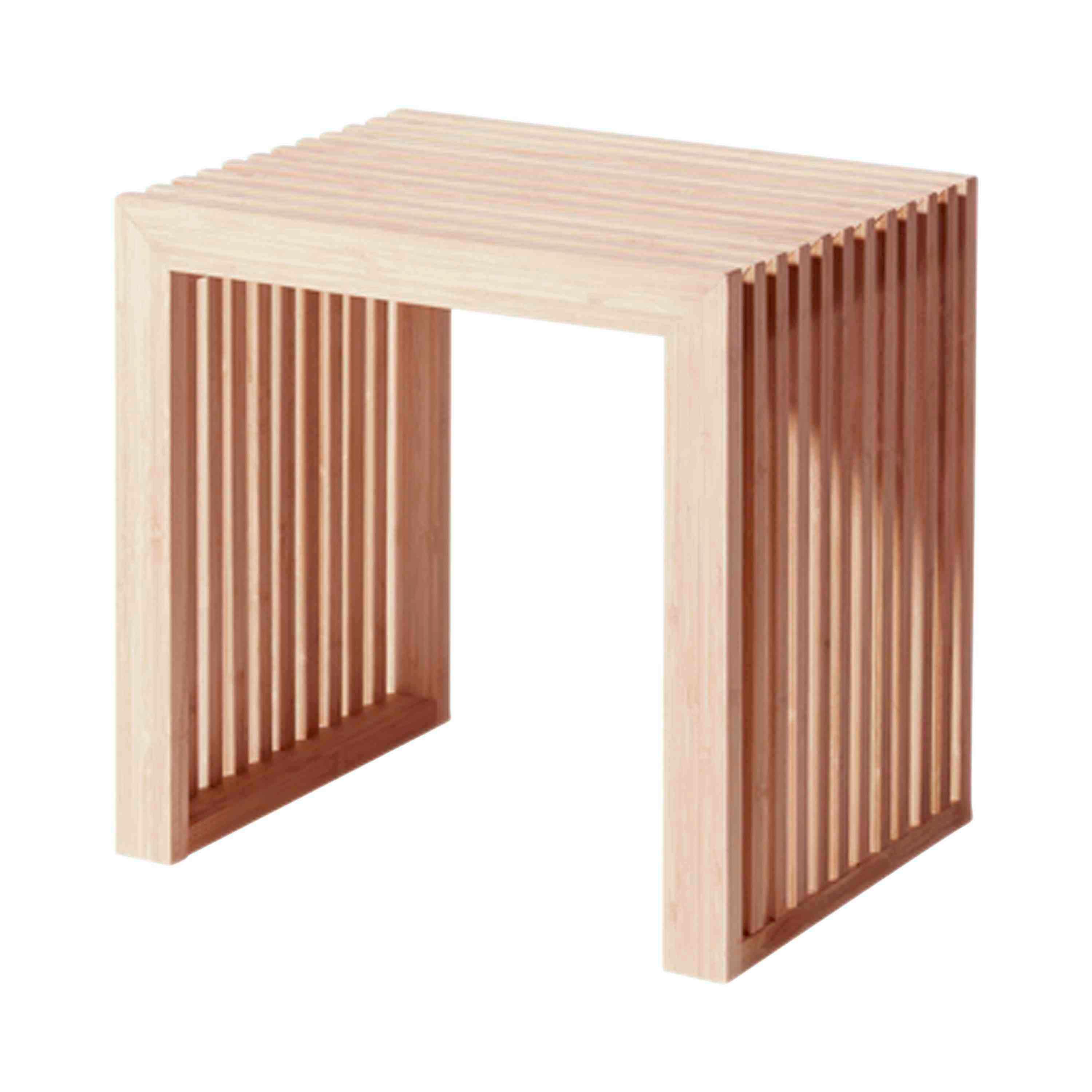 HOCKER RIB - Beigebraun, KONVENTIONELL, Holz (45/43/35cm) - MID.YOU