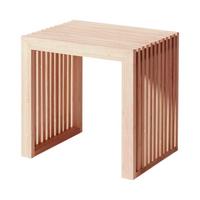 HOCKER RIB - Beigebraun, KONVENTIONELL, Holz (45/43/35cm) - MID.YOU