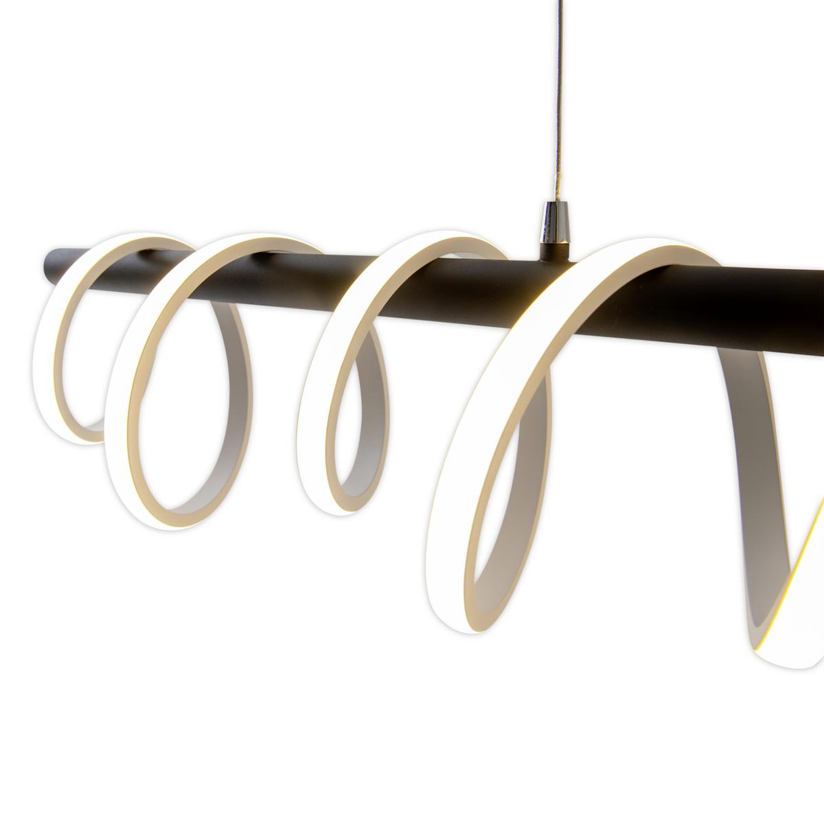 Led-hängeleuchte Belleza H: 150 Cm 1-Flammig Dimmbar - Schwarz/Weiß, Design, Kunststoff/Metall (100/6/150cm) - Näve