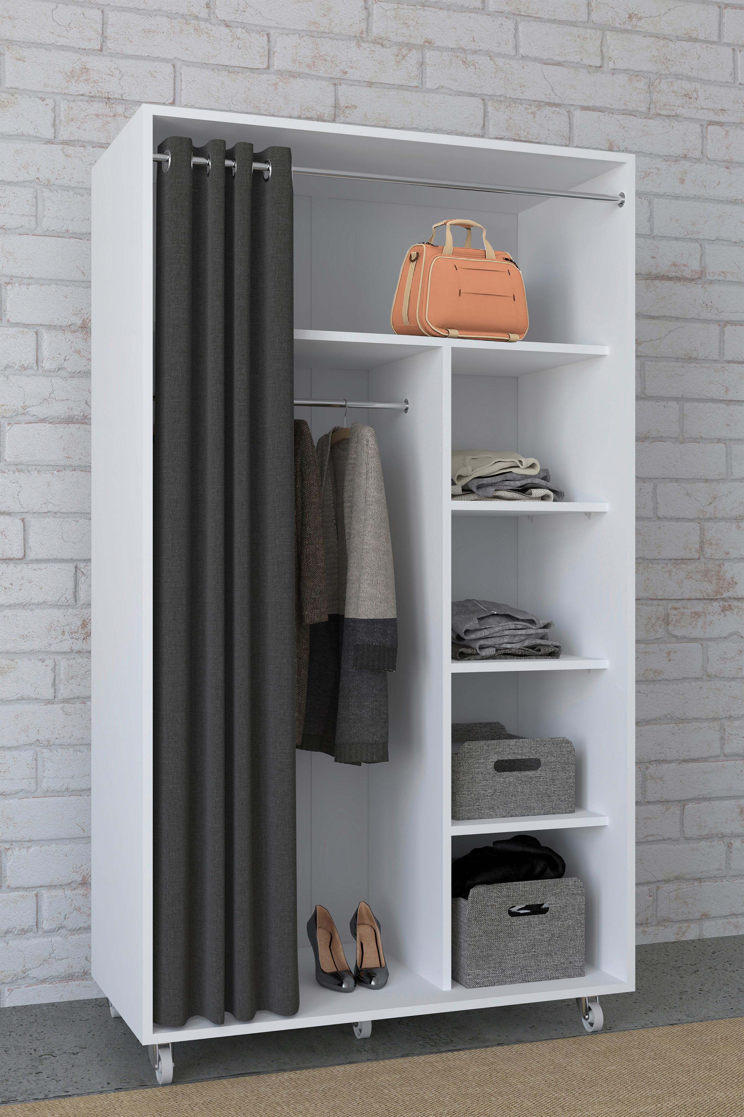 Kleiderschrank Ostila Weiß B: 101 Cm - Weiß/Grau, Design, Holzwerkstoff/Kunststoff (101/175/51cm) - MID.YOU