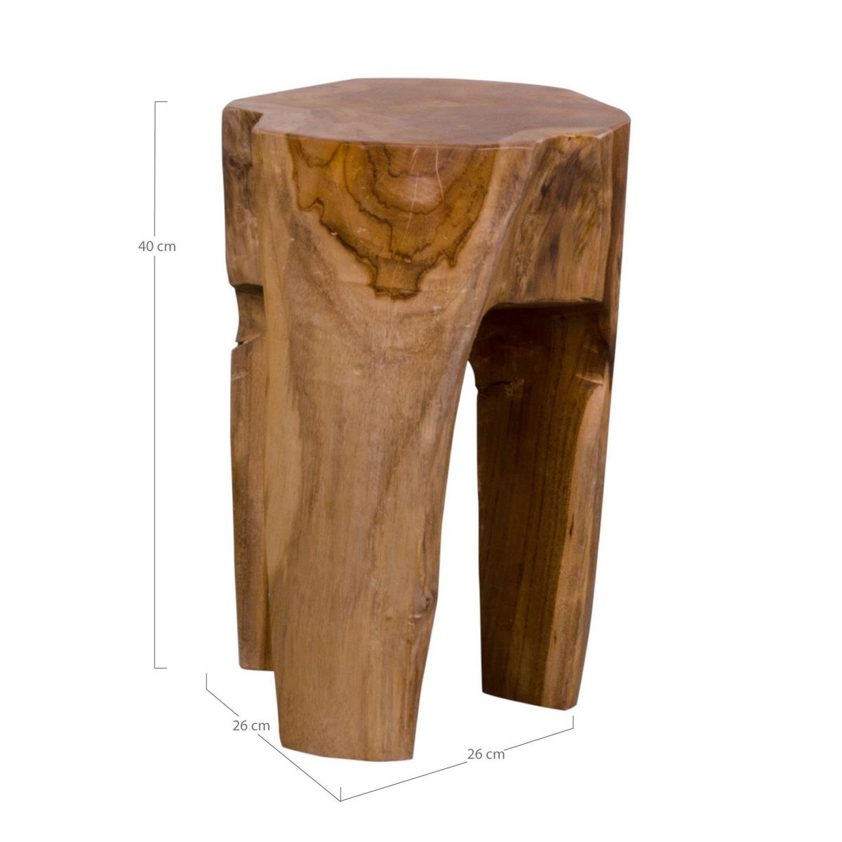 Beistelltisch Rose Teakfarben B: 26cm - Teakfarben, Design, Holz (26/26/40cm) - MID.YOU
