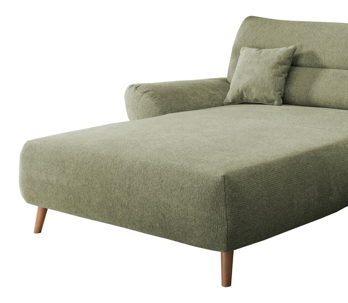 Ecksofa Drago Grün S: 166/290 cm - Wildeiche/Grün, MODERN, Holz/Textil (166/290cm) - MID.YOU