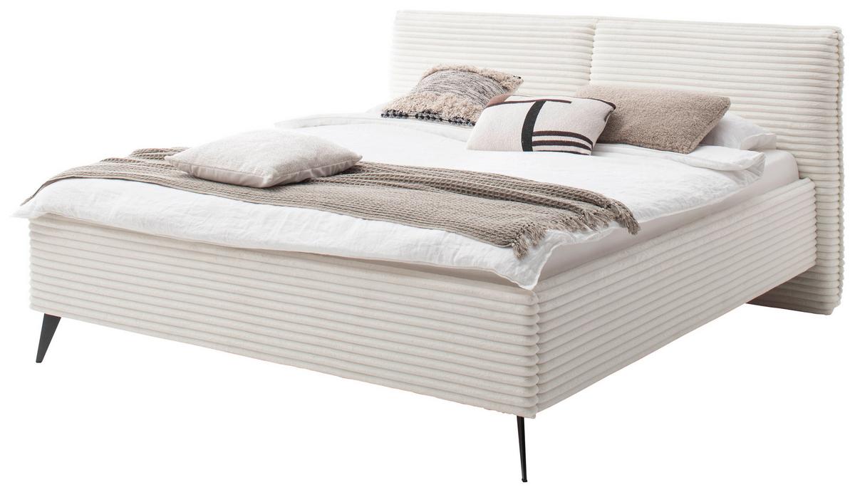 Polsterbett Matera Creme 160x200cm - Creme/Schwarz, Trend, Textil (160/200cm) - MID.YOU