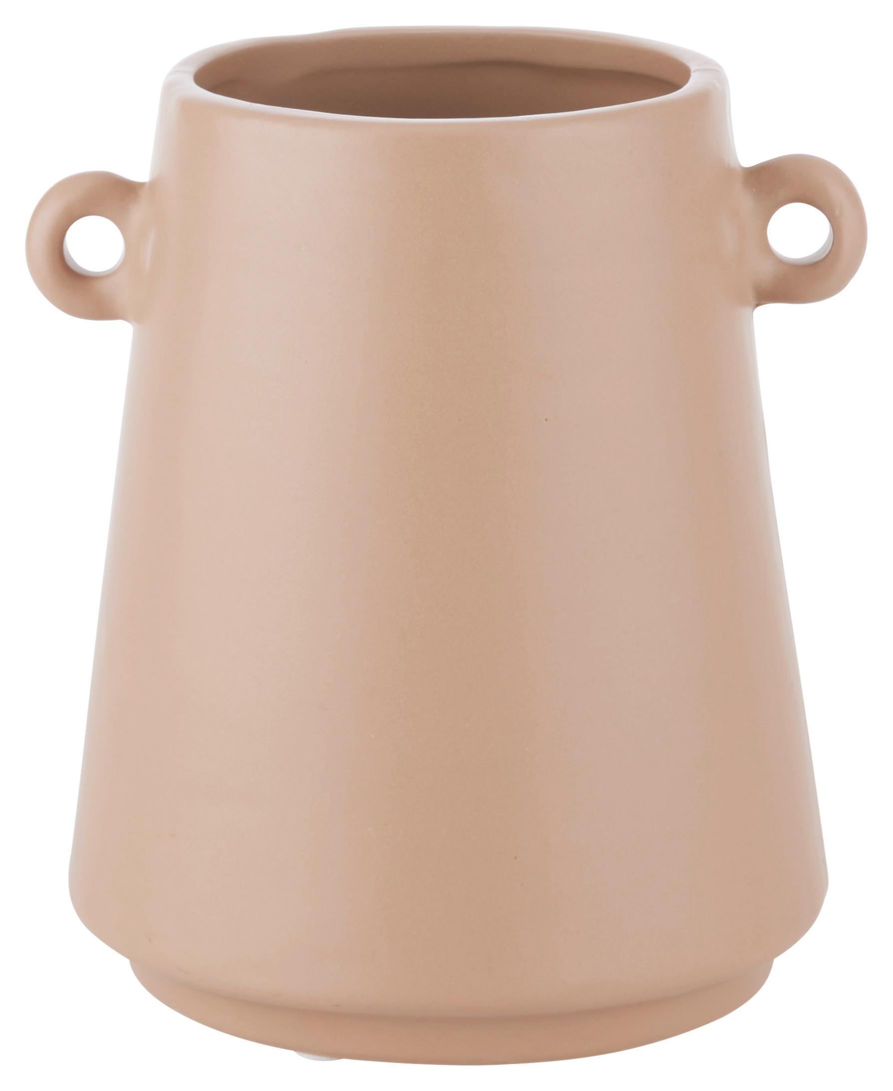 Keramická váza Emma , V: 12,5cm - světle hnědá, Basics, keramika (12,5/12,5/11cm) - Modern Living