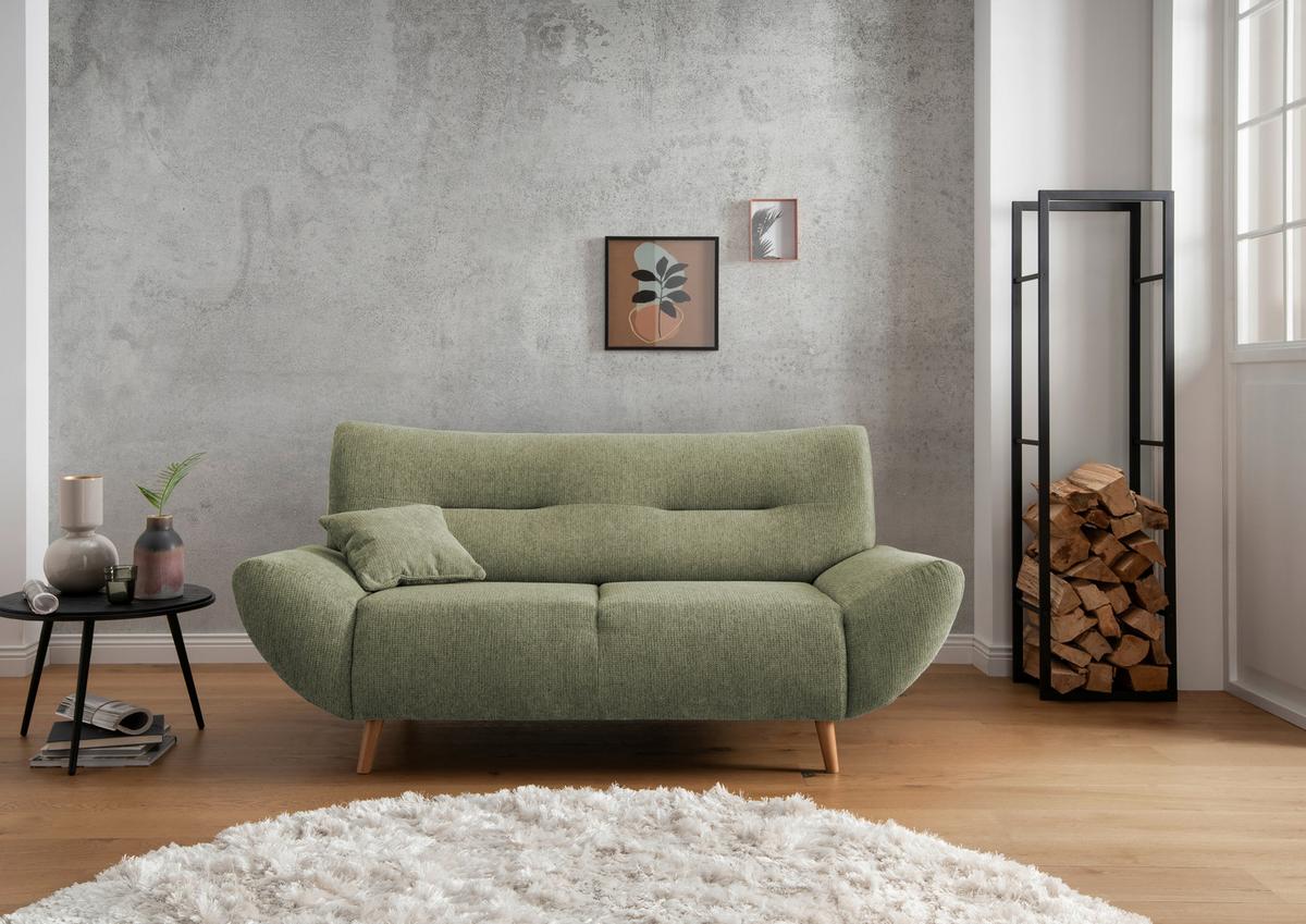 2-Sitzer-Sofa Drago Grün - Wildeiche/Grün, MODERN, Holz/Textil (173/81/90cm) - MID.YOU