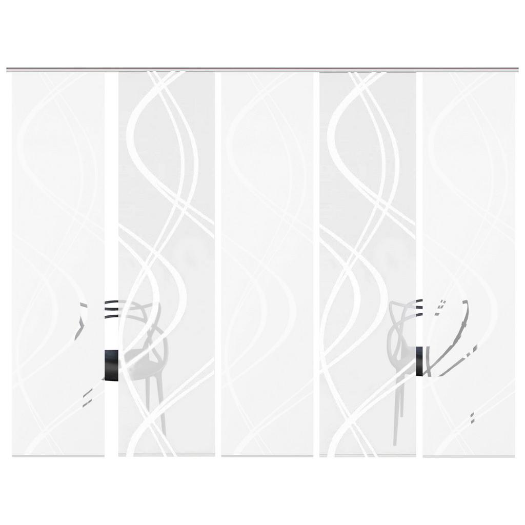 Flächenvorhang 5-tlg. Tiberio B: 60 cm, Weiß halbtransparent