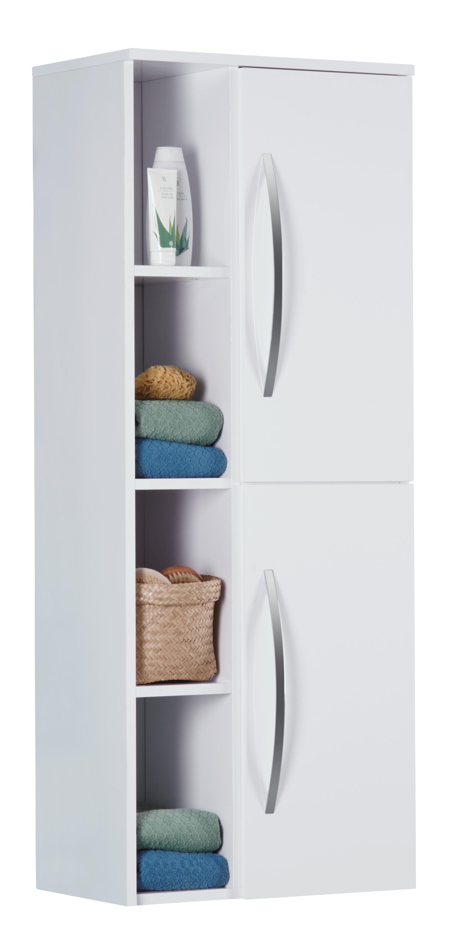 Midischrank in Weiß mit vier offenen Ablagefächern